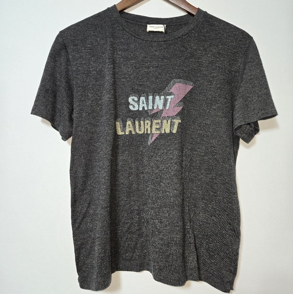 Saint Laurent Gray Short Sleeve Tee - Picture 1 of 9